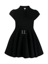 Polo Collar Viscose Short Dress Black - LOEWE - BALAAN 2