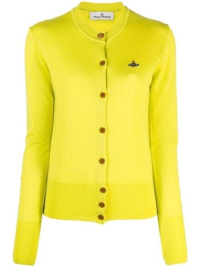 Women's ORB Embroidered Logo Cardigan Yellow - VIVIENNE WESTWOOD - BALAAN 2