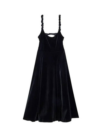 Women s Twist Strap Velor Dress Black - EMPORIO ARMANI - BALAAN 1