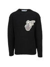 Hand Logo Knit Top Black - OFF WHITE - BALAAN 1