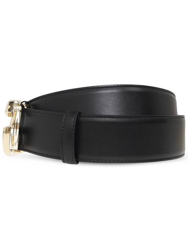 gold DG logo leather belt black - DOLCE&GABBANA - BALAAN 4