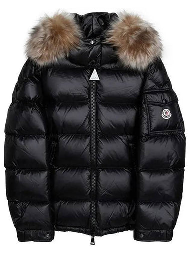 Black Marefur Shorts Hooded Goose Down Jacket MAIREFUR 1A00187 595ZZ 999 1209354 - MONCLER - BALAAN 1