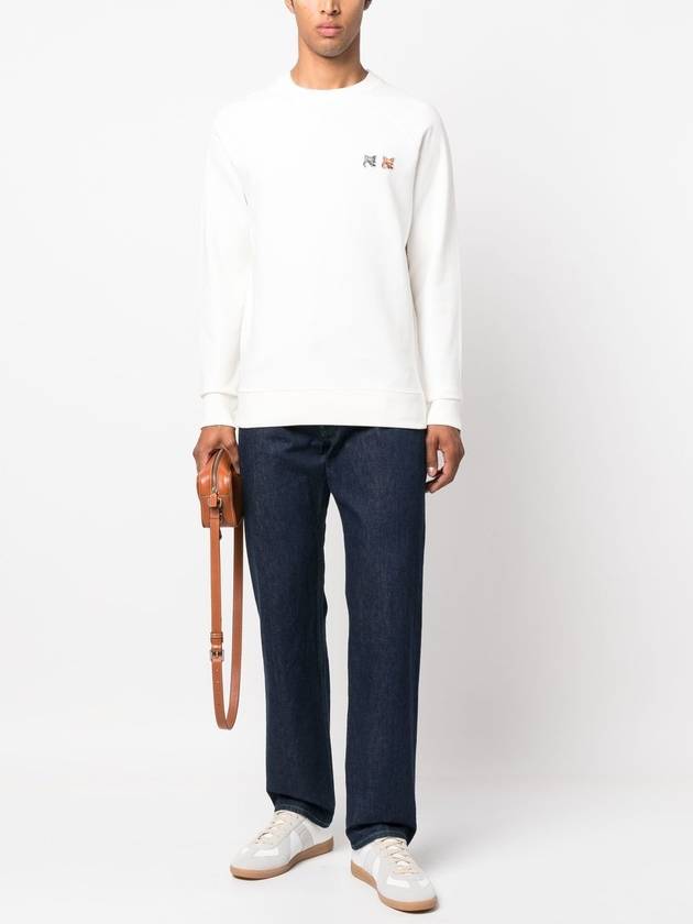 Double Fox Head Patch Classic Sweatshirt Ecru - MAISON KITSUNE - BALAAN 4