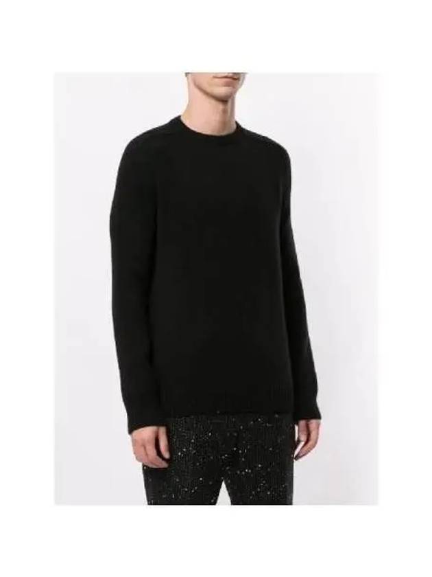 Men's Crewneck Cashmere Knit Top Black - SAINT LAURENT - BALAAN 4