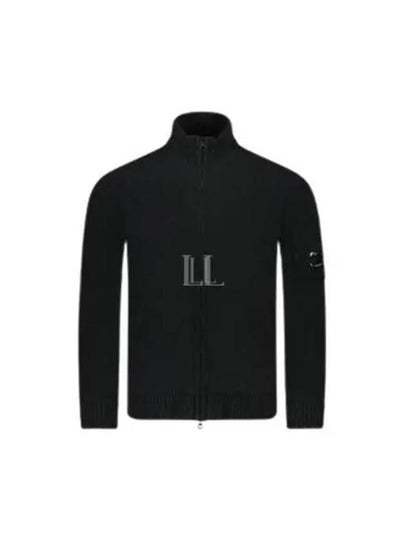 Lambswool GRS Zipped Cardigan Black - CP COMPANY - BALAAN 2