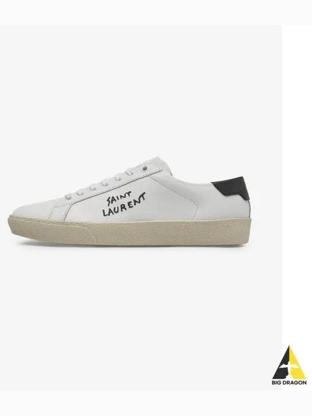 Court Classic Embroidered Low Top Sneakers White - SAINT LAURENT - BALAAN 2