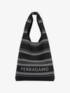 Ferragamo tote bag black optic white 241357 765639 - SALVATORE FERRAGAMO - BALAAN 1