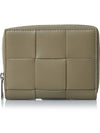 Intrecciato Zipper Around Half Wallet Beige - BOTTEGA VENETA - BALAAN 1