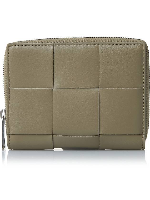 Intrecciato Zipper Around Half Wallet Beige - BOTTEGA VENETA - BALAAN 1