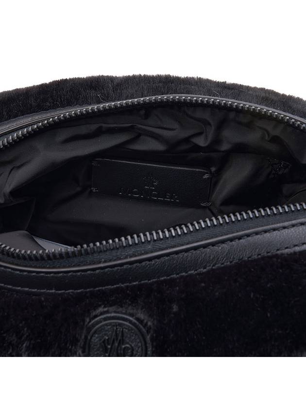 Logo-Embellished Faux Fur Cross Bag Black - MONCLER - BALAAN 10