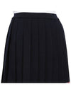 Full Needle Stitch Merino Wool Tipping Pleated Skirt Navy - THOM BROWNE - BALAAN 10