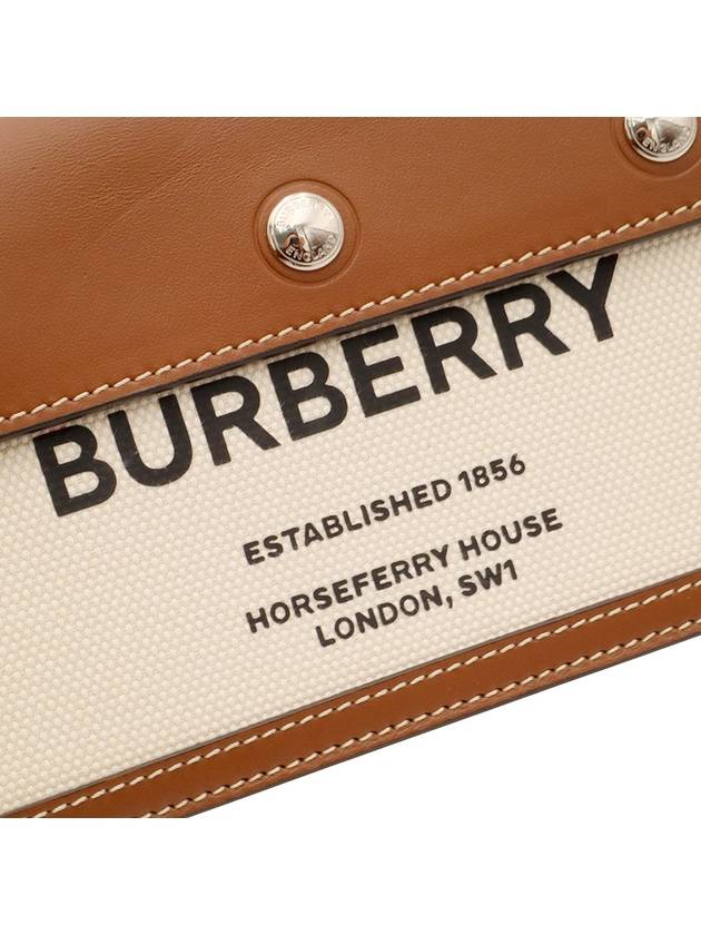 Natural malt brown leather horseferry print title mini cross bag - BURBERRY - BALAAN 7