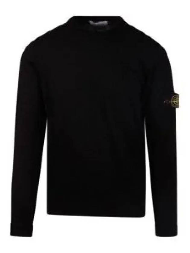 Raw Hand Cotton Crewneck Knit Top Black - STONE ISLAND - BALAAN 2