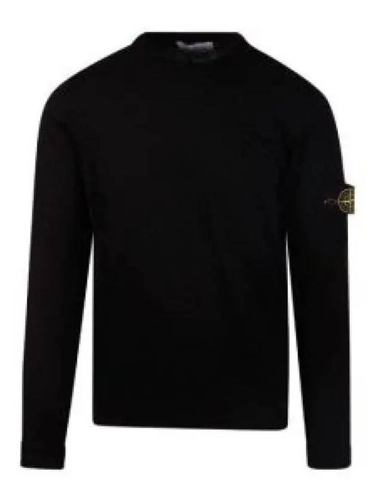 Raw Hand Cotton Crewneck Knit Top Black - STONE ISLAND - BALAAN 2