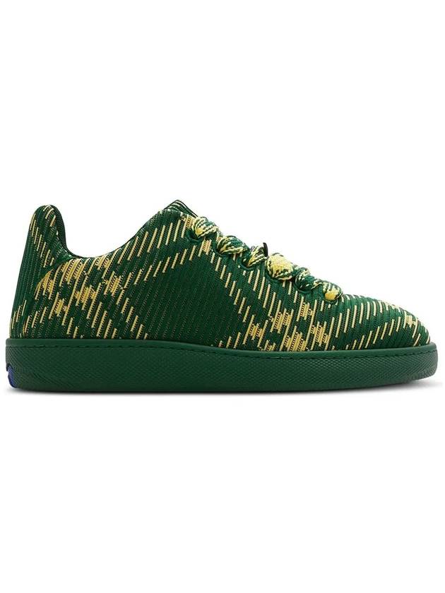 Check Square Toe Low Top Sneakers Green - BURBERRY - BALAAN 3