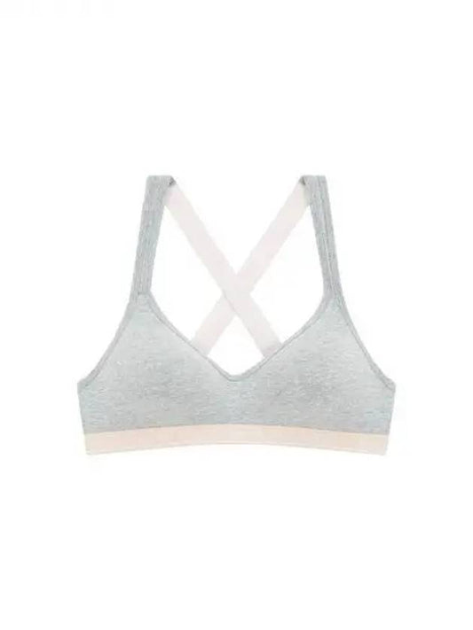 UNDERWEAR Women s Logo Band Stretch Cotton X Strap Bralette Melange Gray 270636 - EMPORIO ARMANI - BALAAN 1