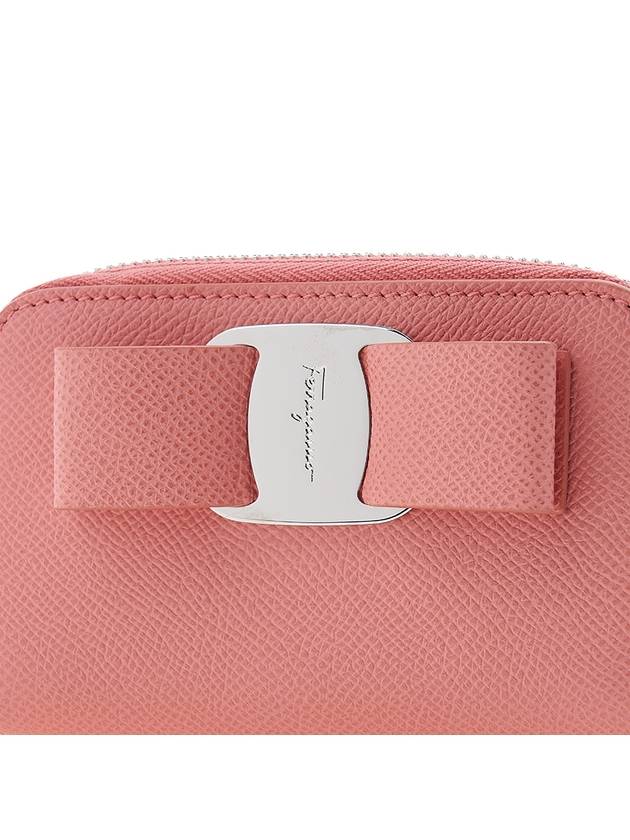 Vara Bow Zipper Card Wallet Coral - SALVATORE FERRAGAMO - BALAAN 7