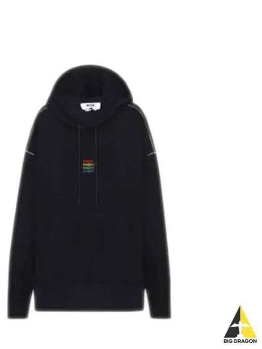 Rainbow Logo Hoodie Black - MSGM - BALAAN 2