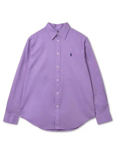 W Relax Fit Cotton Twill Shirt Wisteria - POLO RALPH LAUREN - BALAAN 1