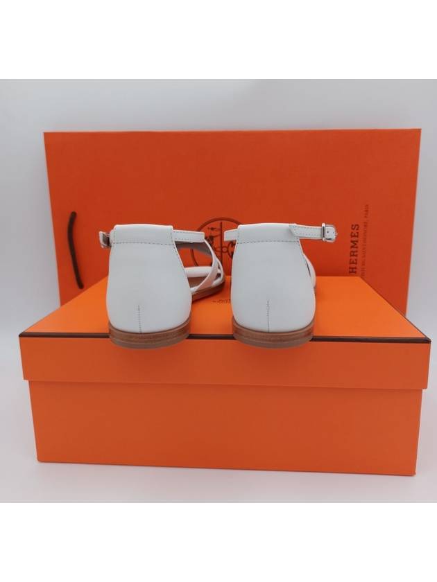 Santorini Calfskin Sandals Blanc - HERMES - BALAAN 10