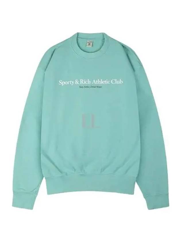 Athletic Club Crew Neck Sweatshirt Aqua White - SPORTY & RICH - BALAAN 2