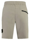 Stretch Nylon Badge Bermuda Shorts Dove Grey - STONE ISLAND - BALAAN 4