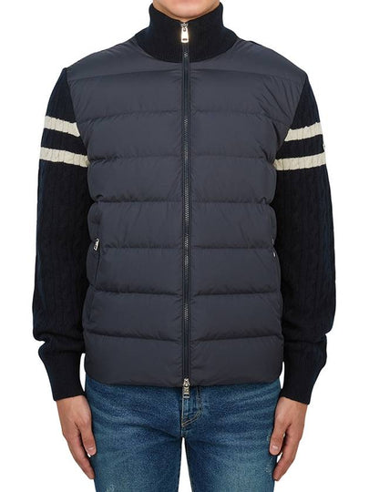 Logo patch knit padding navy blue - MONCLER - BALAAN 2