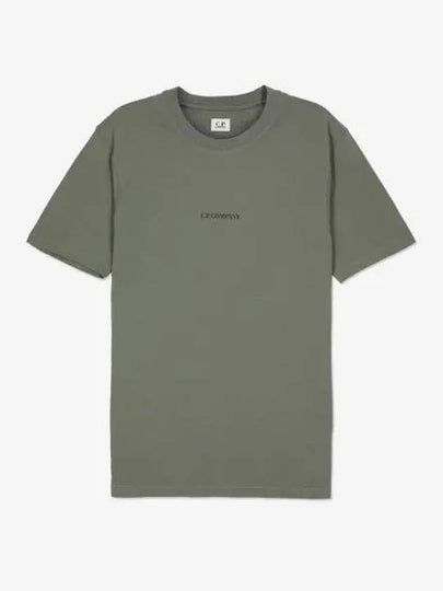 Logo Print Cotton Short Sleeve T-Shirt Bronze Green - CP COMPANY - BALAAN 2