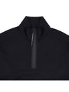 Diagonal Raised Fleece Quarter Zip-Up Sweatshirt Black - CP COMPANY - BALAAN 4