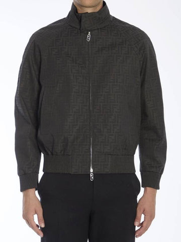 Coated canvas bomber jacket - FENDI - BALAAN 1