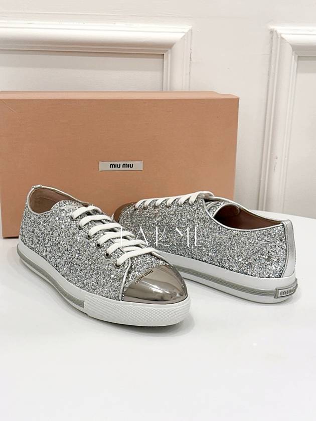 Metal toe glitter sneakers 5E8998 38size - MIU MIU - BALAAN 3