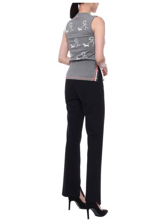 Funmix Mrs Tom Walking Print Sleeveless Knit Top - THOM BROWNE - BALAAN 7