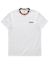 Men's Striped Neck Short Sleeve T-Shirt White - BURBERRY - BALAAN 3