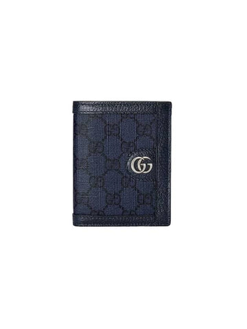 Ophidia GG Half Wallet Dark Blue - GUCCI - BALAAN 1