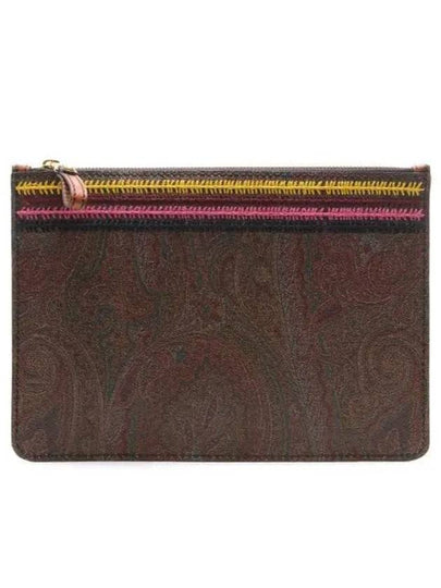 Embroidered Paisley Clutch Bag Brown - ETRO - BALAAN 2