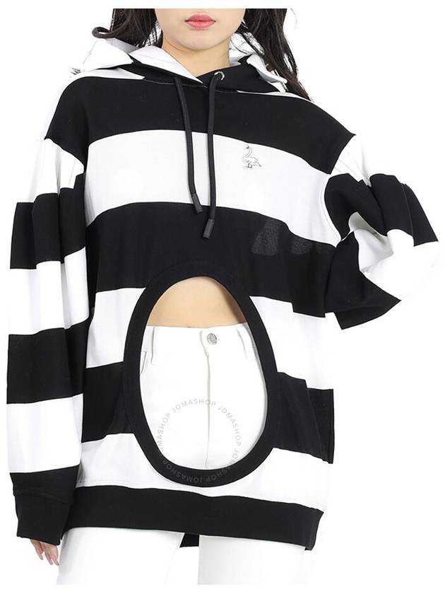 motif cut-out striped hoodie - BURBERRY - BALAAN 2