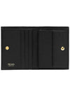 Saffiano Metal Logo Gold Fold Wallet Black - PRADA - BALAAN 4