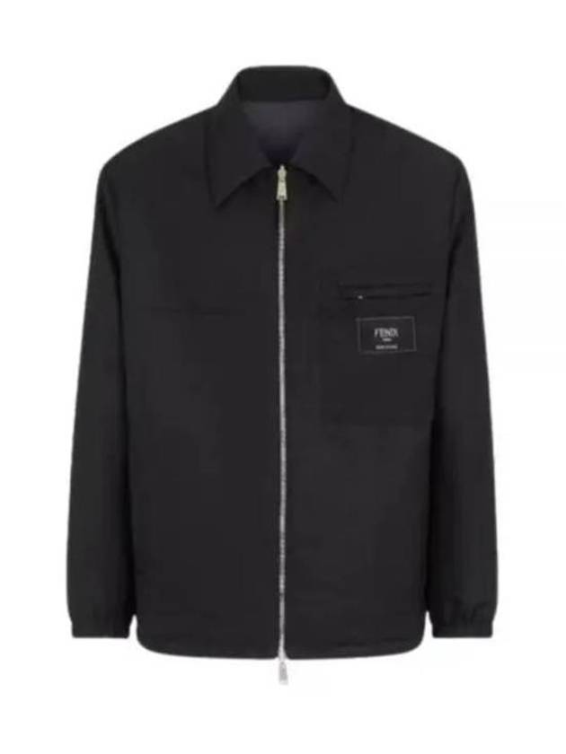 Nylon Reversible Zip-Up Jacket Black - FENDI - BALAAN 2