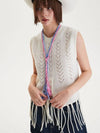 western knit vest ivory - MSKN2ND - BALAAN 1