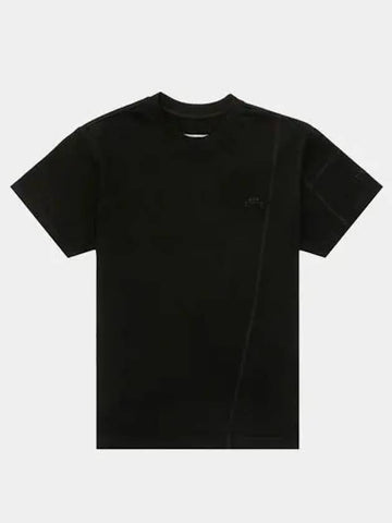 Men's Essential Embroidered Logo Short Sleeve T-Shirt Black Short Sleeve ACWMTS029 BK - A-COLD-WALL - BALAAN 1