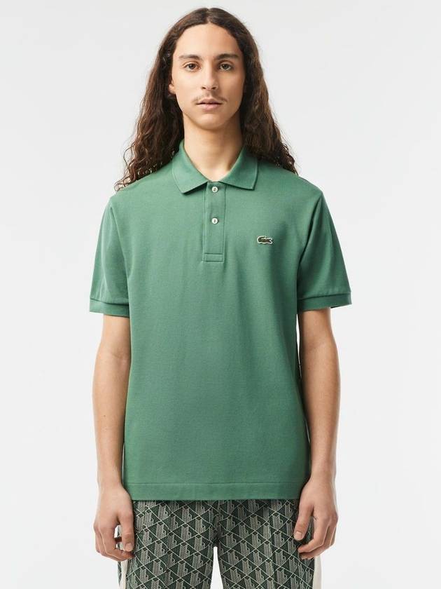 Men's Logo Classic Fit Cotton Short Sleeve Polo Shirt Khaki Green - LACOSTE - BALAAN 2