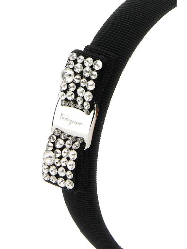 Vara Crystal Hairband Black - SALVATORE FERRAGAMO - BALAAN 3