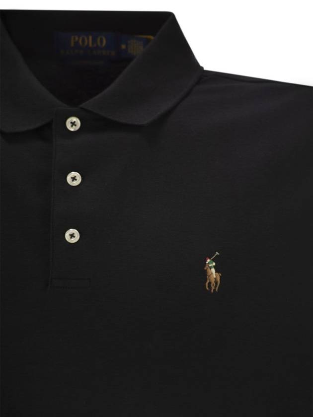 Embroidered Logo Pony Polo Shirt Black - POLO RALPH LAUREN - BALAAN 5