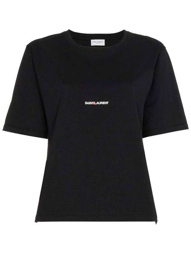 Rive Gauche Short Sleeve T-Shirt Black - SAINT LAURENT - BALAAN 2