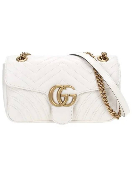 GG Marmont Matelasse Small Shoulder Bag White - GUCCI - BALAAN 2