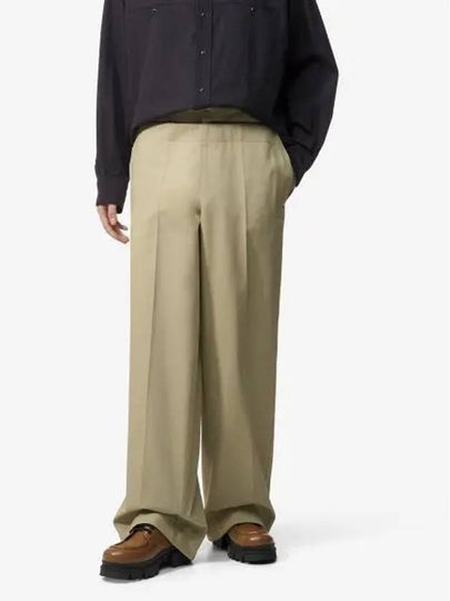 Cotton Twill Wide Pants Travertine - BOTTEGA VENETA - BALAAN 2