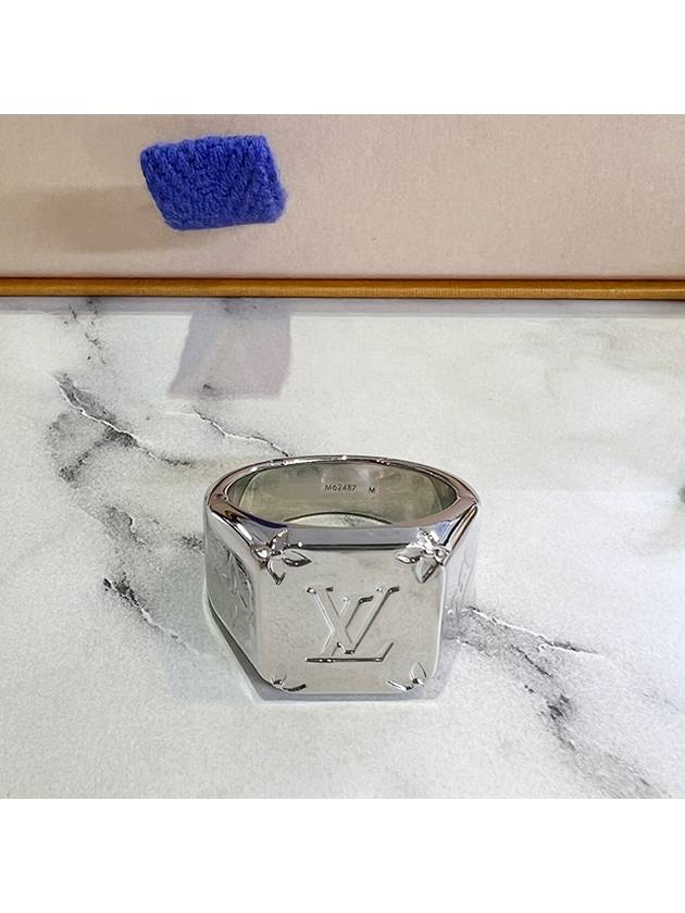 Monogram Signet Ring Silver - LOUIS VUITTON - BALAAN.