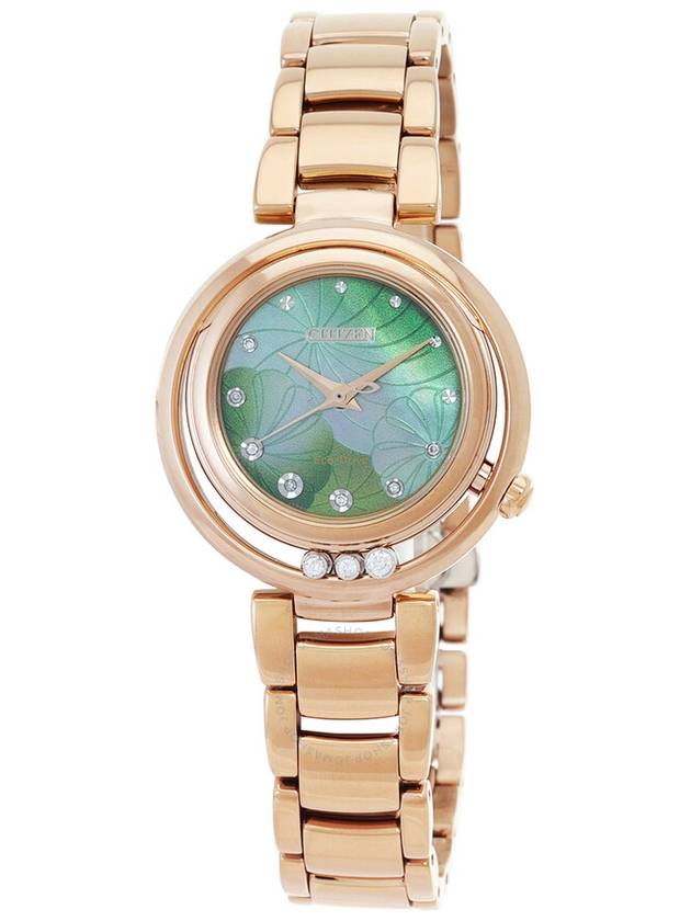 Citizen L Eco-Drive Diamond Green Mother of Pearl Dial Ladies Watch EM1113-82Y - CITIZEN - BALAAN 1