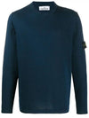 Men's Logo Wappen Crew Neck Knit Sweatshirt Navy - STONE ISLAND - BALAAN 3