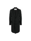 notched lapel virgin wool single coat black - AMI - BALAAN.